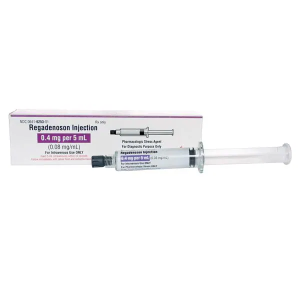Regadenoson 0.08MG/ML 5ML Injection Prefilled Syringe 5 mL Hickma by Hikma Pharmaceuticals USA  ID 00641-6253-01